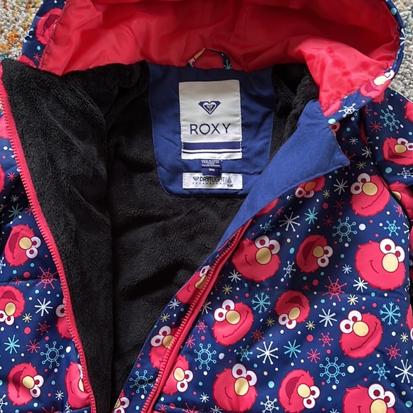 Roxy Elmo Winter Snowsuit One Piece Fleece Lined Infant Toddler Bunting Sz 18mos - Picture 8 of 14